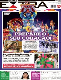 Capa do jornal Extra 14/02/2024