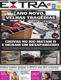 Capa do jornal Extra 15/01/2024