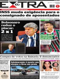 Capa do jornal Extra 11/09/2025