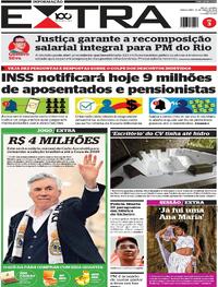 Capa do jornal Extra 13/05/2025