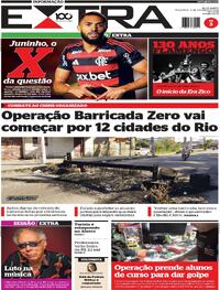 Capa do jornal Extra 18/11/2025