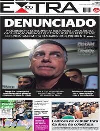 Capa do jornal Extra 19/02/2025