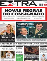 Capa do jornal Extra 20/02/2025