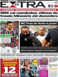 Capa do jornal Extra 30/05/2025