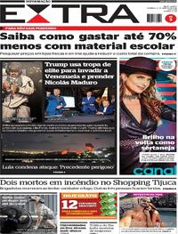 Capa do jornal Extra 04/01/2026