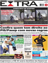 Capa do jornal Extra 05/02/2026