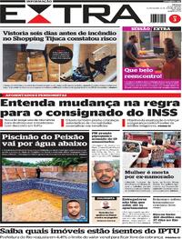 Capa do jornal Extra 08/01/2026