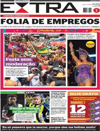 Capa do jornal Extra 14/02/2026