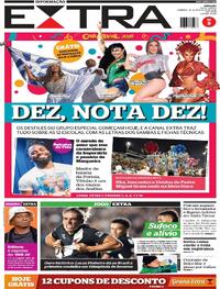 Capa do jornal Extra 15/02/2026