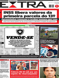 Capa do jornal Extra 15/04/2026