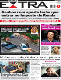 Capa do jornal Extra 18/03/2026