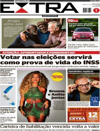 Capa do jornal Extra 19/09/2026