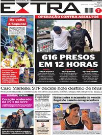 Capa do jornal Extra 25/02/2026