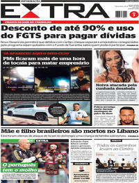 Capa do jornal Extra 28/04/2026