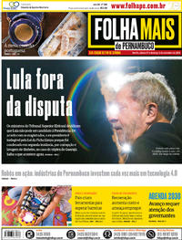 Capa do jornal Folha de Pernambuco 01/09/2018
