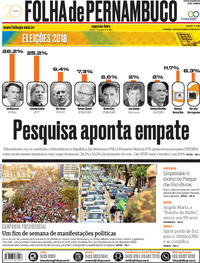 Capa do jornal Folha de Pernambuco 01/10/2018
