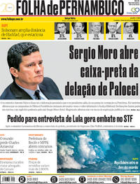 Capa do jornal Folha de Pernambuco 02/10/2018