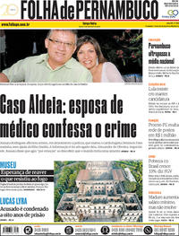Capa do jornal Folha de Pernambuco 04/09/2018