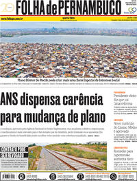 Capa do jornal Folha de Pernambuco 05/12/2018