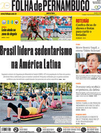Capa do jornal Folha de Pernambuco 06/09/2018