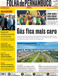 Capa do jornal Folha de Pernambuco 06/11/2018