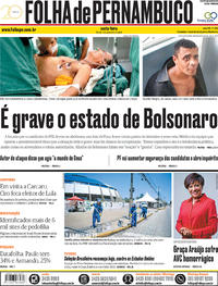 Capa do jornal Folha de Pernambuco 07/09/2018