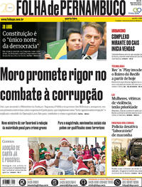 Capa do jornal Folha de Pernambuco 07/11/2018