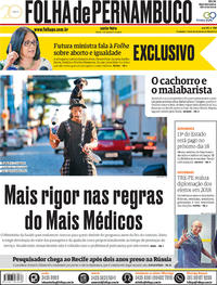 Capa do jornal Folha de Pernambuco 07/12/2018