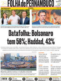 Capa do jornal Folha de Pernambuco 11/10/2018