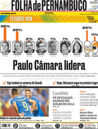 Capa do jornal Folha de Pernambuco 12/09/2018