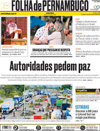 Capa do jornal Folha de Pernambuco 12/10/2018