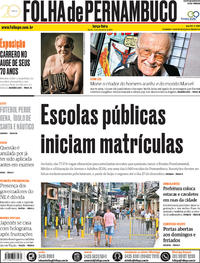 Capa do jornal Folha de Pernambuco 13/11/2018