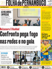 Capa do jornal Folha de Pernambuco 17/10/2018