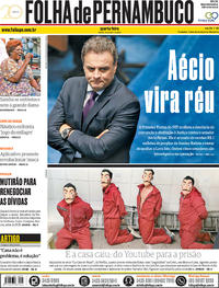 Capa do jornal Folha de Pernambuco 18/04/2018