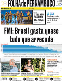 Capa do jornal Folha de Pernambuco 19/04/2018
