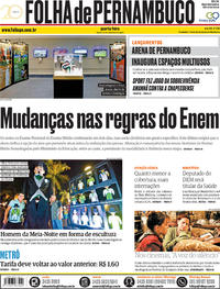 Capa do jornal Folha de Pernambuco 21/11/2018