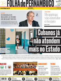 Capa do jornal Folha de Pernambuco 22/11/2018