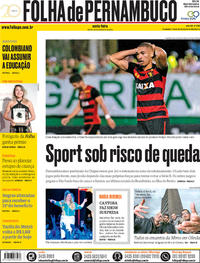 Capa do jornal Folha de Pernambuco 23/11/2018