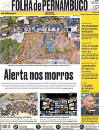 Capa do jornal Folha de Pernambuco 25/04/2018