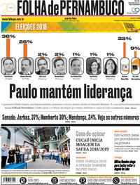 Capa do jornal Folha de Pernambuco 26/09/2018