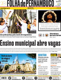 Capa do jornal Folha de Pernambuco 26/11/2018
