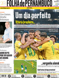 Capa do jornal Folha de Pernambuco 28/06/2018