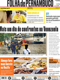 Capa do jornal Folha de Pernambuco 02/05/2019