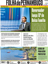 Capa do jornal Folha de Pernambuco 05/04/2019