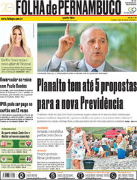 Capa do jornal Folha de Pernambuco 06/02/2019