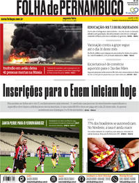 Capa do jornal Folha de Pernambuco 06/05/2019
