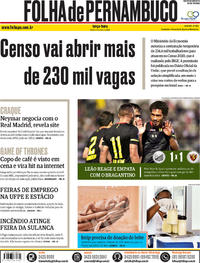 Capa do jornal Folha de Pernambuco 07/05/2019