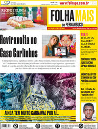 Capa do jornal Folha de Pernambuco 09/03/2019