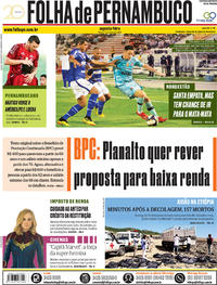 Capa do jornal Folha de Pernambuco 11/03/2019