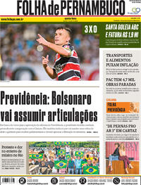 Capa do jornal Folha de Pernambuco 11/04/2019
